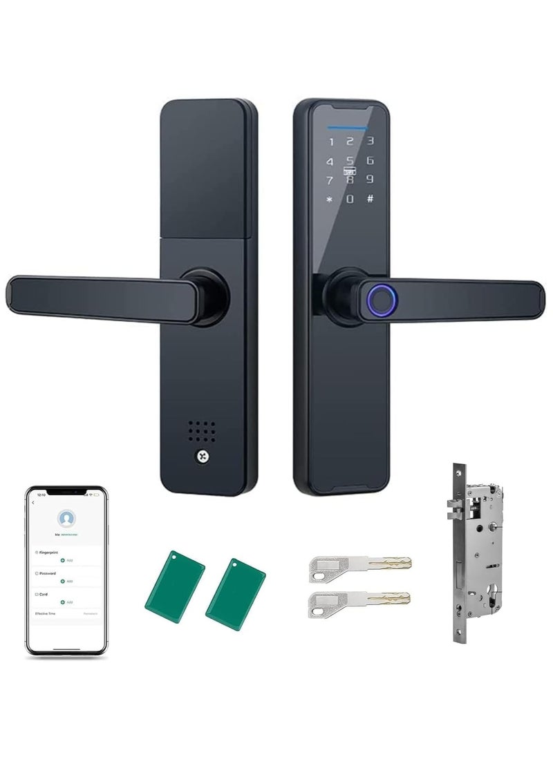 Piccasio - Smart Door Lock, Fingerprint Keyless Entry, Biometric Digital Ring Touch Screen, Electronic Lock With Keypad for Home, Free APP, NFC Card, Works With Tuya App - Image 1