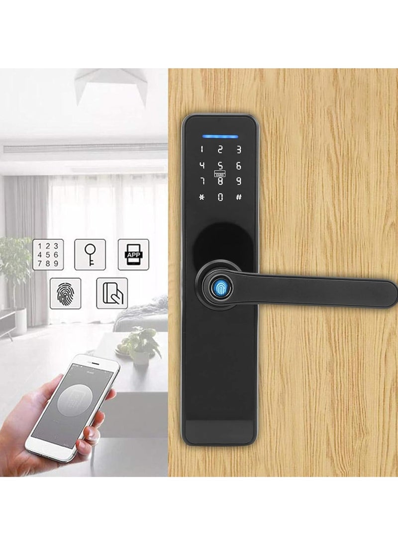 Piccasio - Smart Door Lock, Fingerprint Keyless Entry, Biometric Digital Ring Touch Screen, Electronic Lock With Keypad for Home, Free APP, NFC Card, Works With Tuya App - Image 1