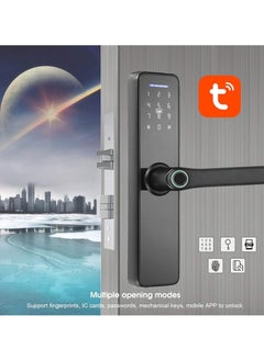 Piccasio Smart Door Lock, Fingerprint Keyless Entry, Biometric Digital Ring Touch Screen, Electronic Lock With Keypad for Home, Free APP, NFC Card, Works With Tuya App  - Image 3