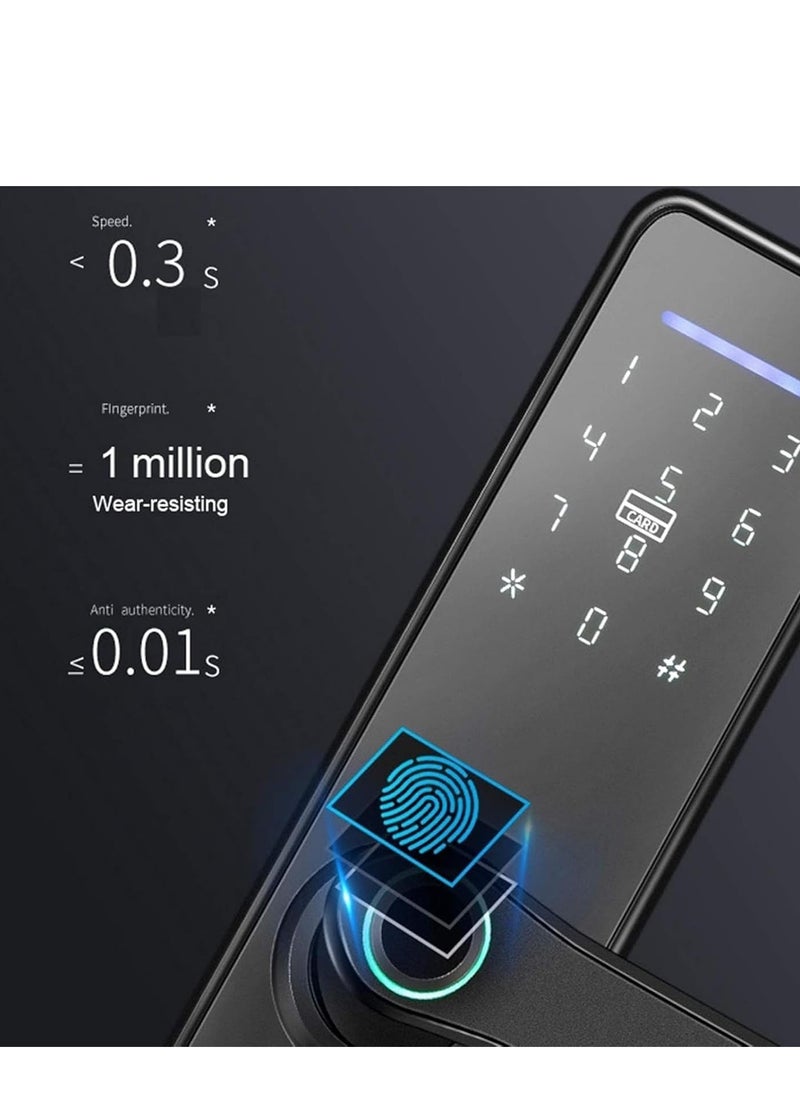 Piccasio - Smart Door Lock, Fingerprint Keyless Entry, Biometric Digital Ring Touch Screen, Electronic Lock With Keypad for Home, Free APP, NFC Card, Works With Tuya App - Image 1