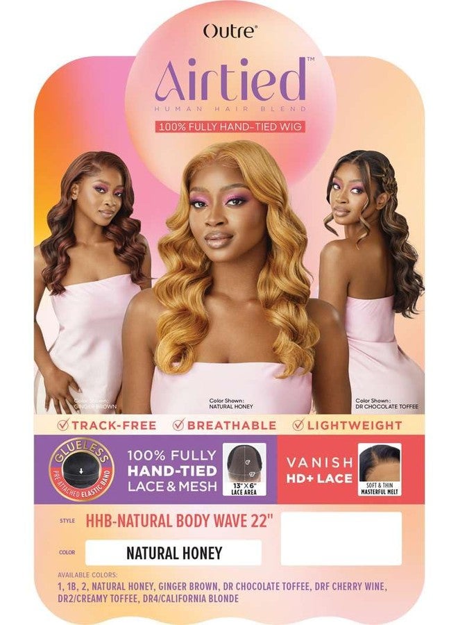 Outre Airtied 100% Fully Hand-Tied Wig - Human Hair Blend - Natural Body Wave 22" (JET BLACK 1) - Image 2