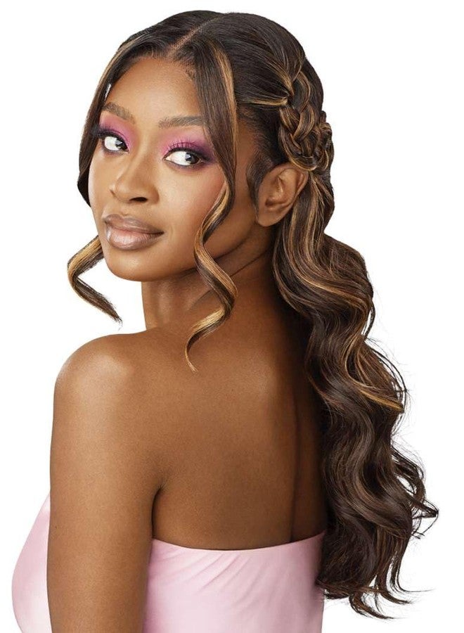 Outre Airtied 100% Fully Hand-Tied Wig - Human Hair Blend - Natural Body Wave 22" (JET BLACK 1) - Image 4