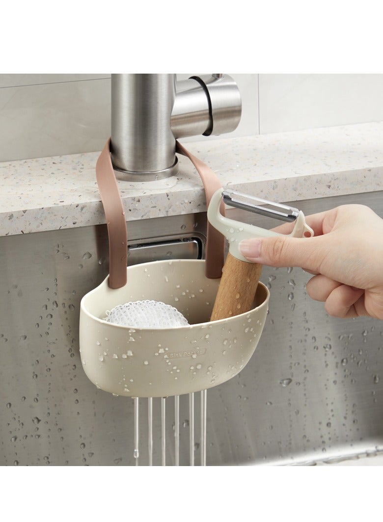 Sponge Holder Soap Hang Basket for Kitchen Bathroom Scrubber Dish Brush Sink Bags, Easy to Use No Installation Needed, Sink Caddy Pocket- Kitchen Accessories Organizer (set of 1)  - Image 1