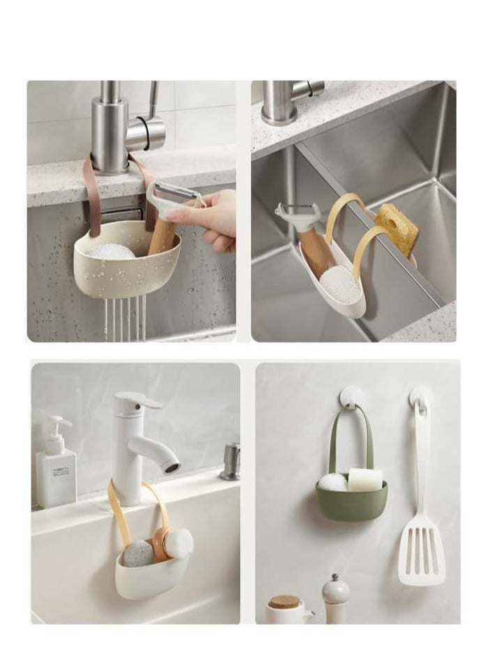 Sponge Holder Soap Hang Basket for Kitchen Bathroom Scrubber Dish Brush Sink Bags, Easy to Use No Installation Needed, Sink Caddy Pocket- Kitchen Accessories Organizer (set of 1)  - Image 3