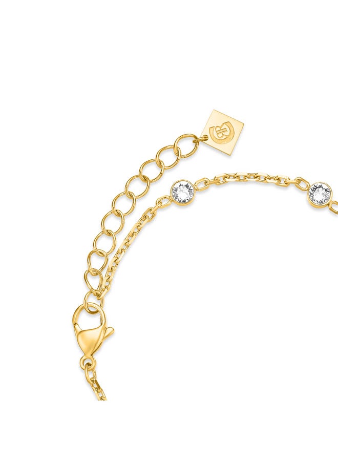 CERRUTI 1881 Giulia Gold Plated Crystal Embedded Triangular Charm Bracelet for Women  - Image 3