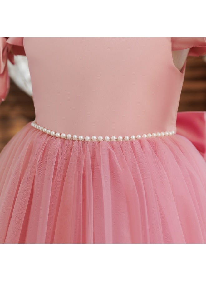 DOOKOO Baby Girl Princess Dress – Sleeveless Lace Tutu Party Dress for Toddlers, Birthday Dress, Tulle Dress, Girls Frock, Kids Baby Dress, Bowknot Gown –Pink, (0-3Y) - Image 4