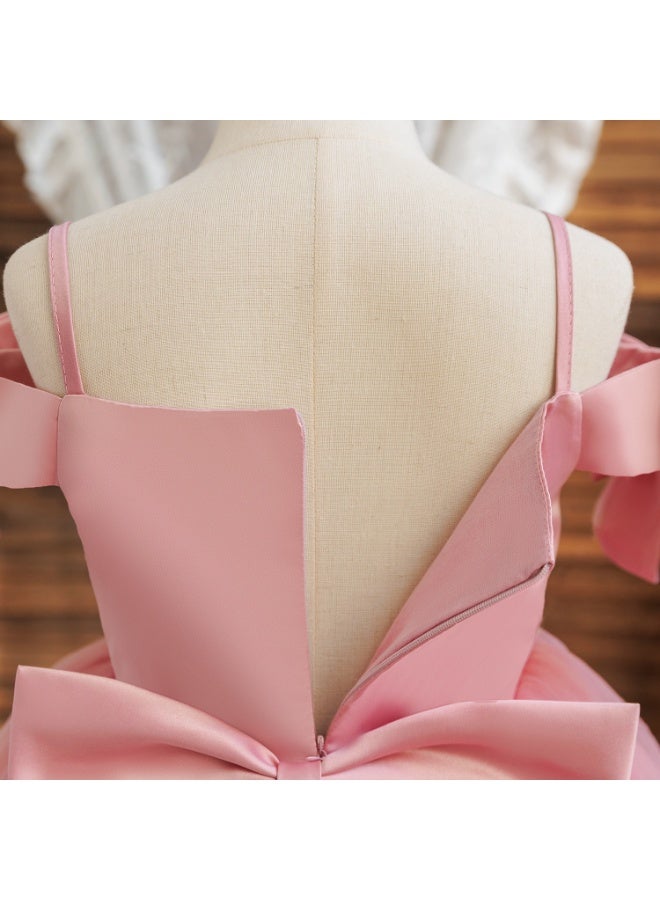 DOOKOO Baby Girl Princess Dress – Sleeveless Lace Tutu Party Dress for Toddlers, Birthday Dress, Tulle Dress, Girls Frock, Kids Baby Dress, Bowknot Gown –Pink, (0-3Y) - Image 5