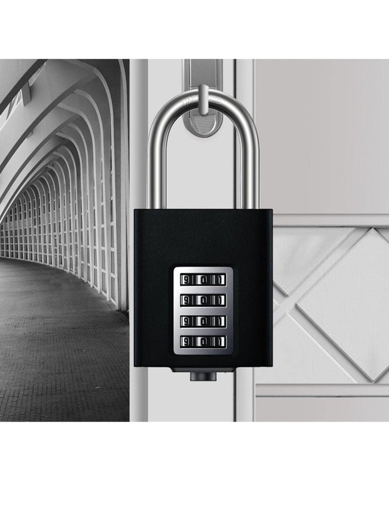 Outdoor Weatherproof Padlock, Heavy Duty Combination Padlock, 4 -Digit Combination Lock, Suitable for School Gym Locker, Fence, Toolbox, Hasp Gate, Storage - Image 2