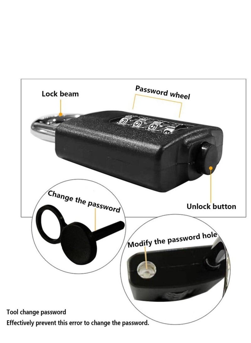 Outdoor Weatherproof Padlock, Heavy Duty Combination Padlock, 4 -Digit Combination Lock, Suitable for School Gym Locker, Fence, Toolbox, Hasp Gate, Storage - Image 4