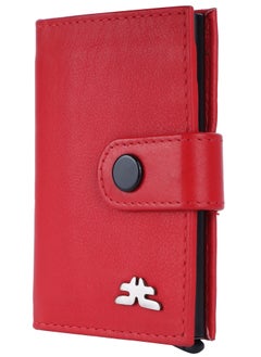 LAVERI LEATHER Laveri Genuine Leather Designer Card Holder Wallet With RFID Protection Red  - Image 3
