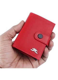 LAVERI LEATHER Laveri Genuine Leather Designer Card Holder Wallet With RFID Protection Red  - Image 4