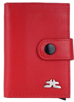 LAVERI LEATHER Laveri Genuine Leather Designer Card Holder Wallet With RFID Protection Red  - Image 1