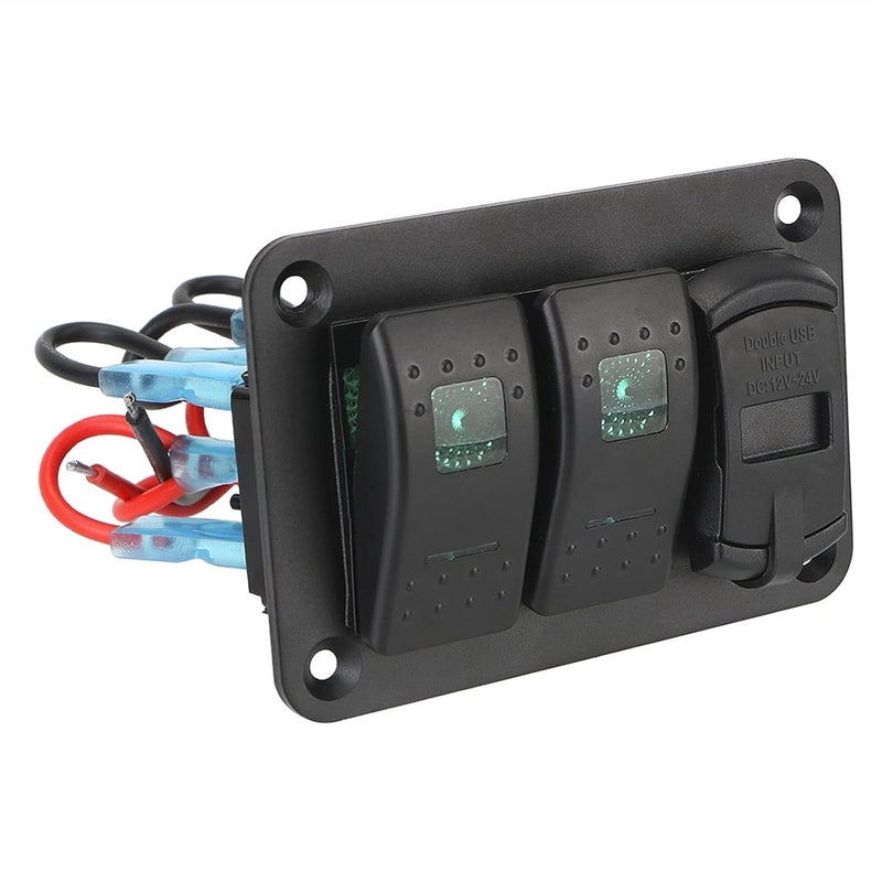 Wivplex Dual USB Port Circuit Breaker Voltmeter Switch Panel - Image 2