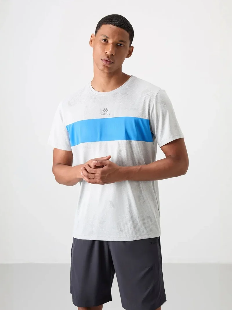 TOMMYLIFE TOMMY Men's Color-Blocked Crew Neck T-Shirt