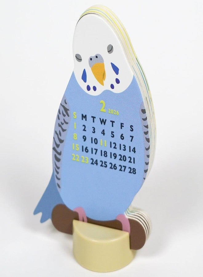 GreetingLife(グリーティングライフ) 2026 Calendar-Animal Die Cut - MINI PARAKEET C-1705-ET - Image 2