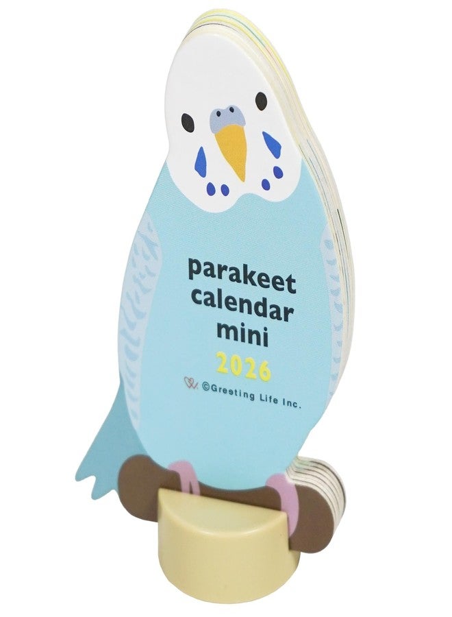 GreetingLife(グリーティングライフ) 2026 Calendar-Animal Die Cut - MINI PARAKEET C-1705-ET - Image 1