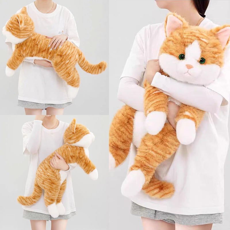Leahaoe Large Weighted Stuffed Cat 5Lbs 26", Soft and Cuddly Orange Weighted Cat Stuffed Animal Perfect for Stress Relief and Comfort - Image 2