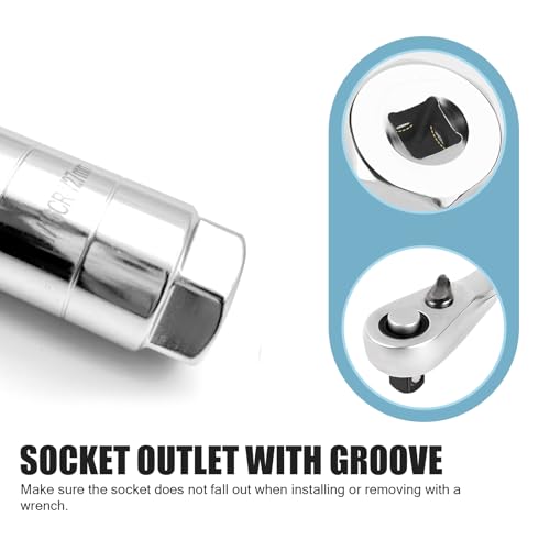 MOXRUQ Oil Pressure Sensor Socket, 1 1/16" Oil Pressure Switch Socket Fit 1 1/8" Hexagonal Wrench or 3/8" Drive, Quick Removing and Installing Oil Sending Unit Tool for Most Cars (Silver) - Image 5