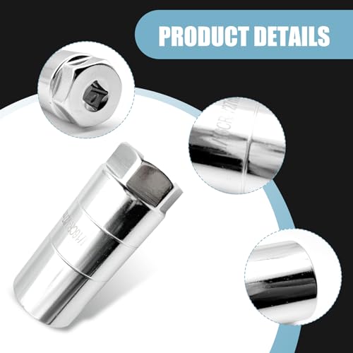 MOXRUQ Oil Pressure Sensor Socket, 1 1/16" Oil Pressure Switch Socket Fit 1 1/8" Hexagonal Wrench or 3/8" Drive, Quick Removing and Installing Oil Sending Unit Tool for Most Cars (Silver) - Image 3