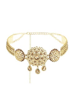 Waist Chains, Gold Rhinestone Pendant Waist Chains Belts, Crystal Water Drop Boho Belly Chain Belt, Flower Prom Waist Charm, Jewelry Accessories for Women and Girls, 1 Pcs