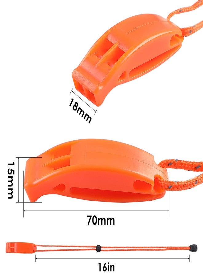 JULBEAR 6PCS Safety Survival Whistles with Adjustable Reflective Lanyard Emergency Plastic Whistle - Image 2