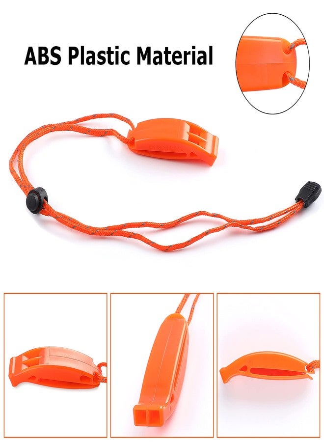 JULBEAR 6PCS Safety Survival Whistles with Adjustable Reflective Lanyard Emergency Plastic Whistle - Image 3