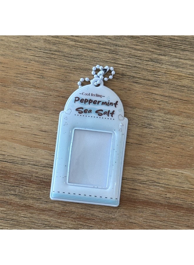 NIBEMINENT 1 - Piece Sea Salt Cherry Blossom Kpop Photo Card Holder Pendant Key Chain ID Badge Holder ID Card Holder Photo Card Protector for School ID Office ID Access Card for Women Girls - Image 1