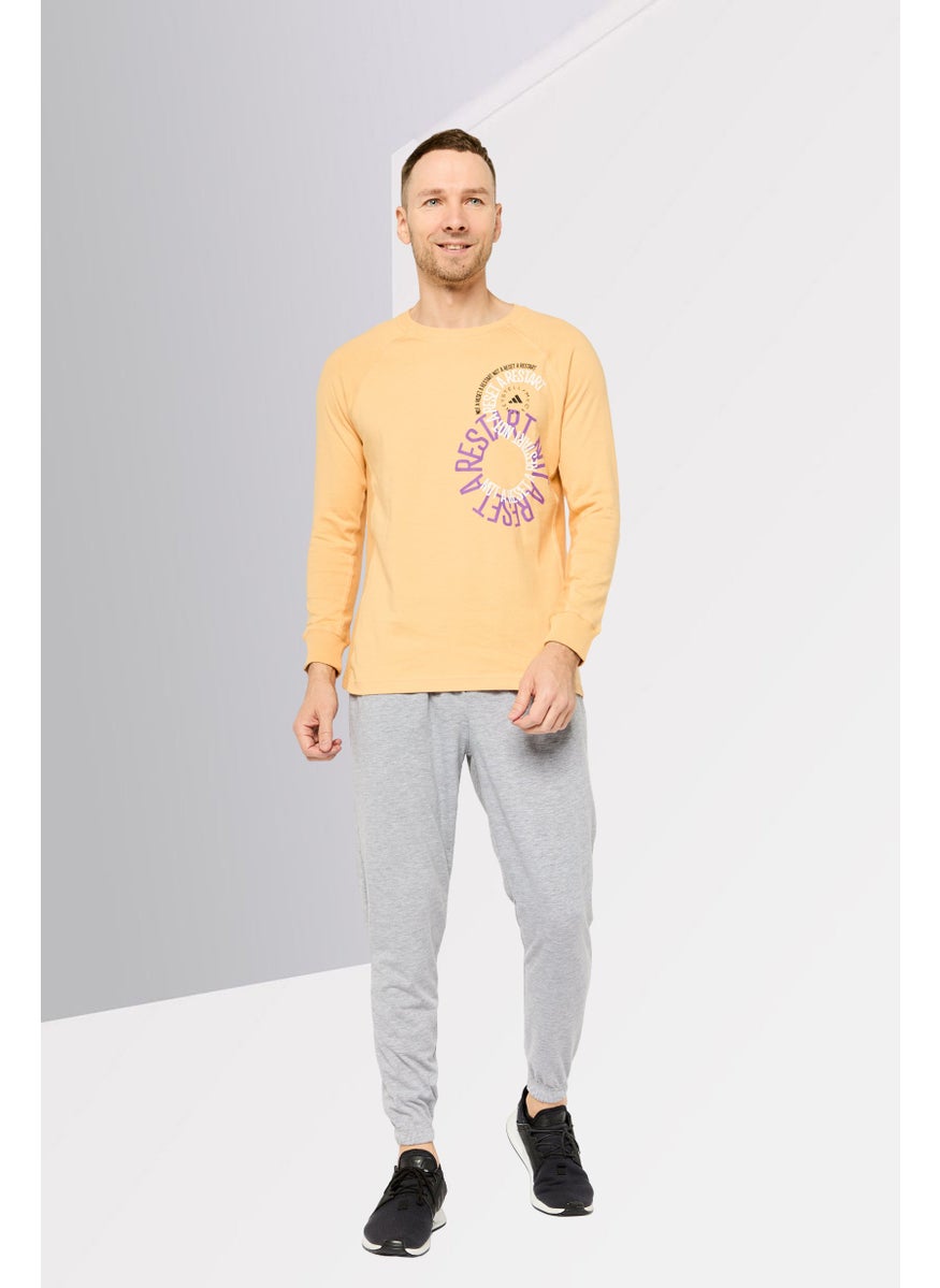 Adidas Adidas by Stella McCartney Men Sportswear Fit Long Sleeve Outdoor Sweatshirt, Pastel Orange  - Image 2