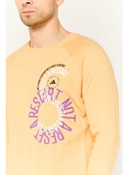 Adidas Adidas by Stella McCartney Men Sportswear Fit Long Sleeve Outdoor Sweatshirt, Pastel Orange  - Image 3