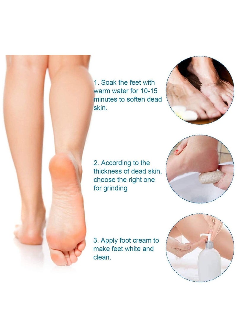 Y&D Foot Files Set, Scrubber Pumice Stones Pedicure Rasp Gel Heel Sleeves, Natural File Exfoliation to Remove Dead Skin for Wet and Dry Cracked Feet - Image 5