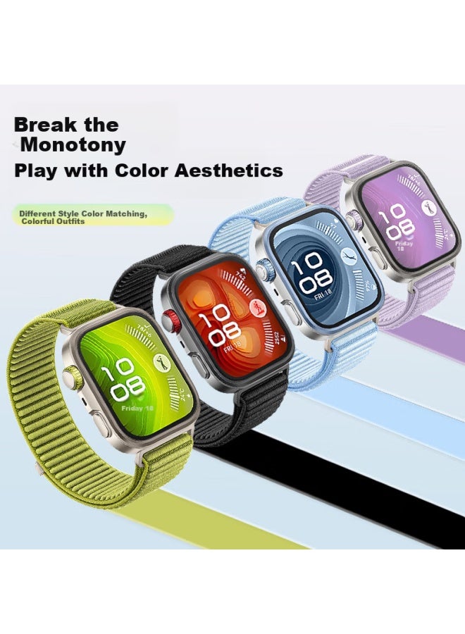 Mssm Suitable For Huawei Watch Fit Series Strap, Woven Nylon Watch Fit 4pro/4/3 Strap, Breathable For Summer - Black - Image 3