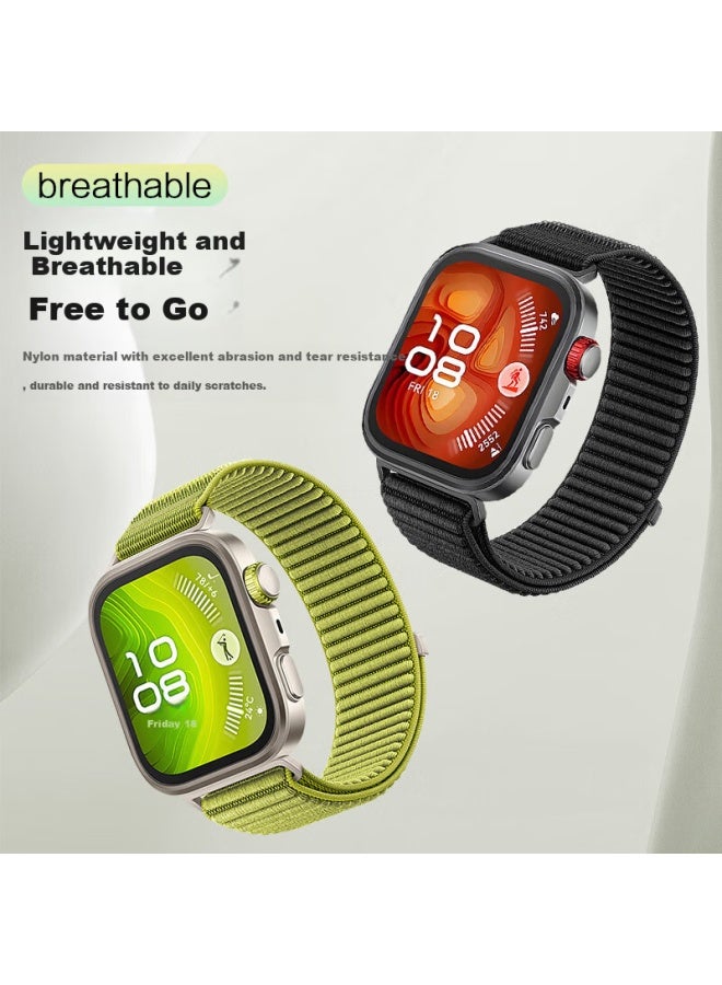 Mssm Suitable For Huawei Watch Fit Series Strap, Woven Nylon Watch Fit 4pro/4/3 Strap, Breathable For Summer - Black - Image 5