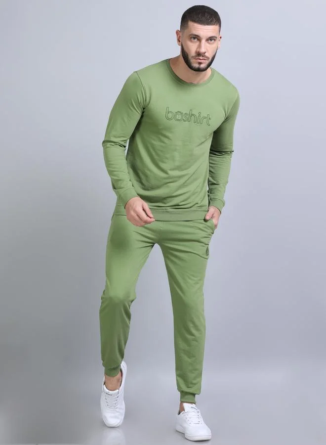 Bushirt Bushirt Men Embroidered Loop Knit Sweatshirt and Joggers Set