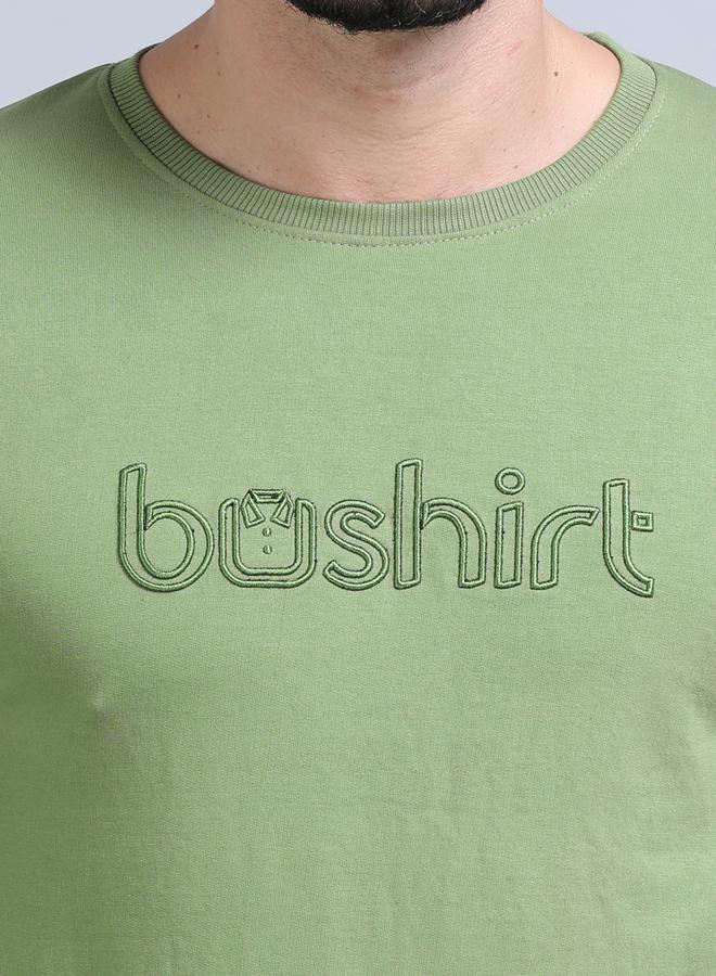 بوشيرت سويت شيرت محبوك بكتابة مُطرّزة مع جوغر - Image 5