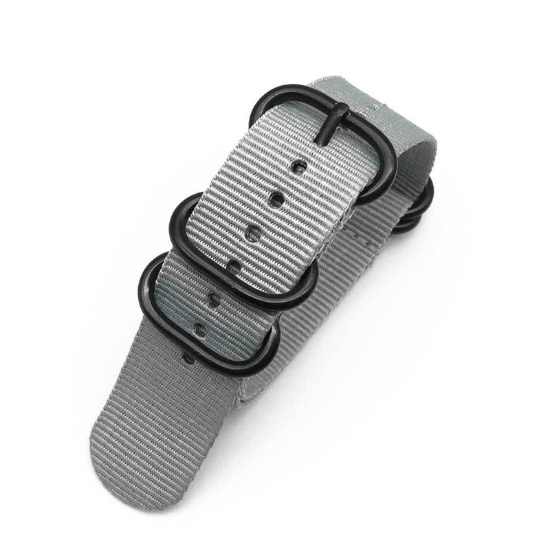 Generic Spot for ZULU NATO NATO Five-Ring Nylon Strap Thickened Canvas Watch Band 20 22mm 24mm B4 Gray 