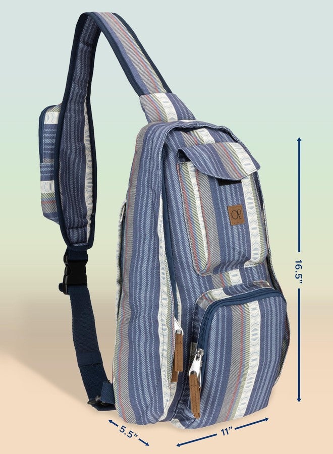 أويشن باسيبفك حقيبة كتف أوشن باسيفيك كروسبودي للاستخدام اليومي والسفر والعمل - حقيبة ظهر يومية غير رسمية للرجال والنساء (أزرق داكن) - Image 3