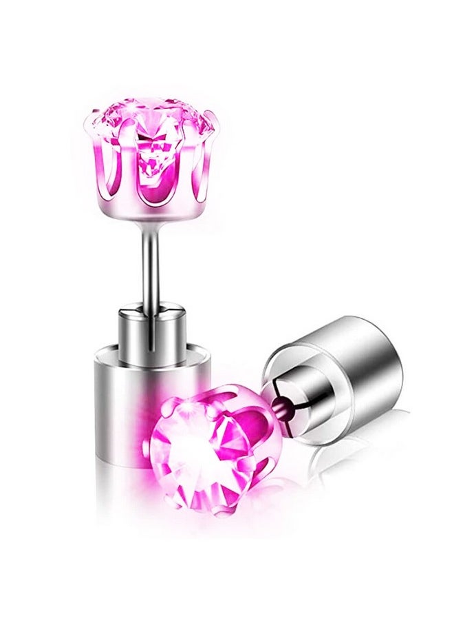 IC ICLOVER - Led Earrings Shiny Glowing Led Lighting Up Stylish Earring Studs Crown Shap Ear Drop Stud Valentine'S Day New Year Wedding Rave Dance Party Decoration Gifts For Women Men Boy Girlspurple - Image 1
