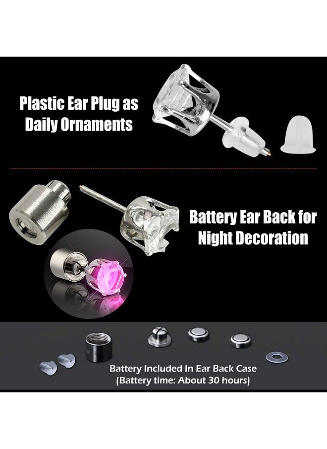 IC ICLOVER - Led Earrings Shiny Glowing Led Lighting Up Stylish Earring Studs Crown Shap Ear Drop Stud Valentine'S Day New Year Wedding Rave Dance Party Decoration Gifts For Women Men Boy Girlspurple - Image 1