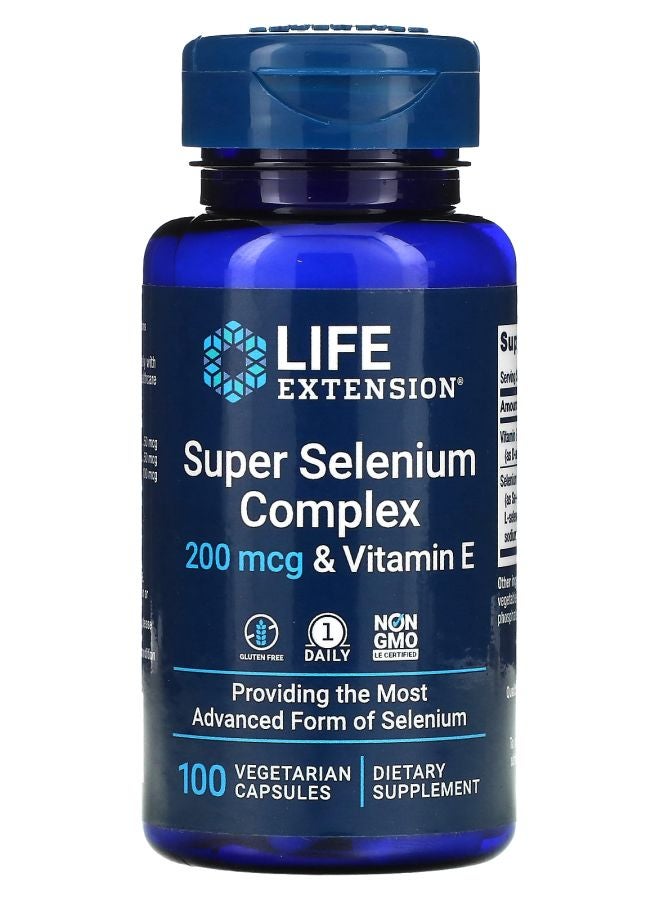 Life Extension Super Selenium Complex & Vitamin E 200 mcg 100 Vegetarian Capsules
