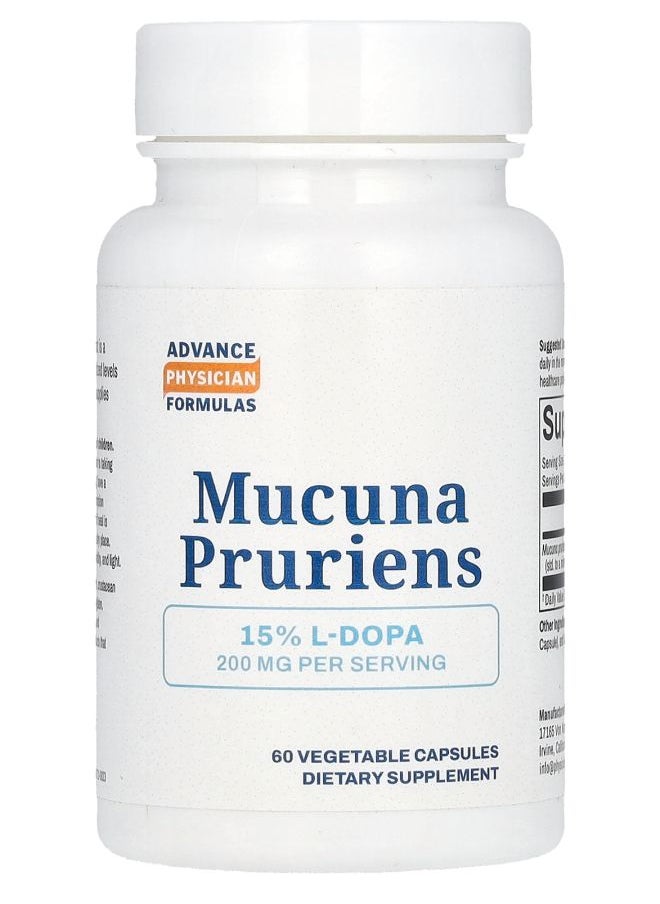 Advance Physician Formulas Mucuna Pruriens 200 mg 60 Vegetable Capsules 