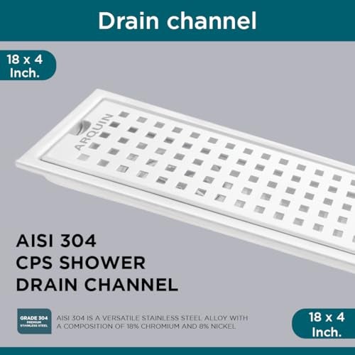 ARQUIN ARQUIN Bathroom Floor Drainer 18x4 Inch Shower Drain Channel 304 Grade Stainless Steel Bathroom Floor Drainer Water Drain Channel for Bathroom with Cockroach Trap (1mm Thickness) - Image 5