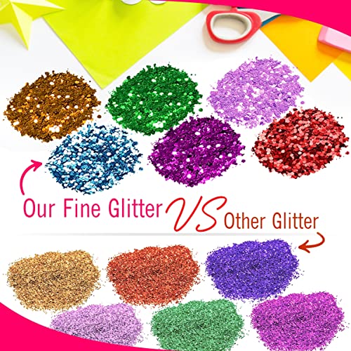Ultimate Stationery Red Glitter Bulk, Fine Glitter for Crafts, Resin and Scrapbooking – 1 LB/16OZ Shaker Bottles Great for Tumblers and Crafts - Image 4