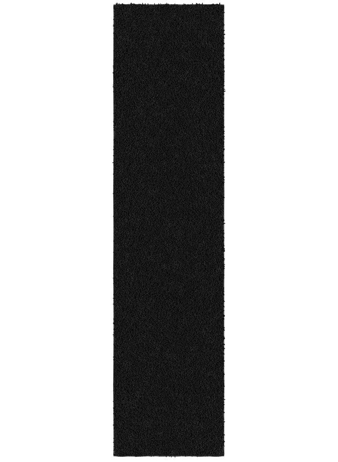 Ottomanson 2' x 6' Shaggy Runner Rug - Plush & Cozy Non-Slip Carpet for Bedroom, Living Room, Bathroom & Entryway - Durable & High-Traffic Friendly for Hallways & Dorms, Black - Image 5