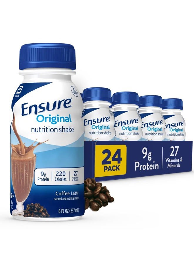 Ensure مشروب لاتيه قهوة أصلي | مشروب بديل للوجبة | عبوة 24 - Image 1