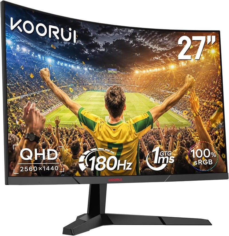 KOORUI 27 Inch Gaming Monitor QHD 2560x1440, 320Hz 1ms IPS Computer Monitor, 98% DCI-P3 HDR 400, Adjustable Stand (Tilt/Swivel/Height), HDMI 2.1x2, DisplayPort 1.4 - Image 1