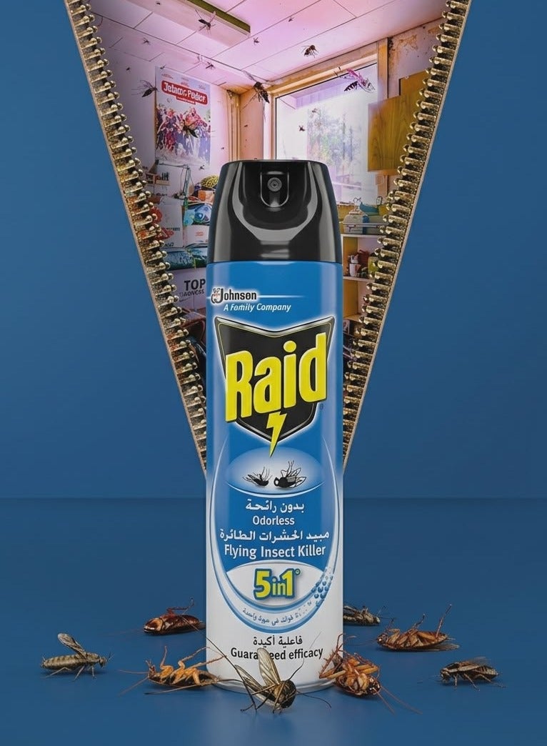 Raid Flying Insect Killer Odorless 300ml - Pack of 2 - Image 3