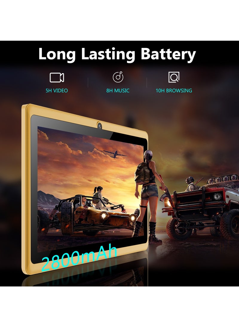 MiOne M20 WiFi Tablet for kids, 7 Inch Display, 3GB 16GB ROM 3000mAh Android 12 (Gold) With Green Protection Cover - Image 5