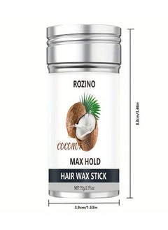 Rozino ROZINO Coconut Oil Hair Wax Stick, 75g - Non-Greasy, Refreshing Formula for All Hair Types, Moisturizing & Shaping  - Image 4