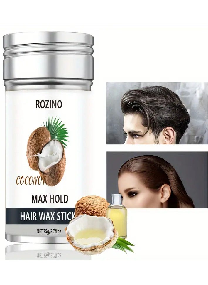 Rozino ROZINO Coconut Oil Hair Wax Stick, 75g - Non-Greasy, Refreshing Formula for All Hair Types, Moisturizing & Shaping  - Image 5