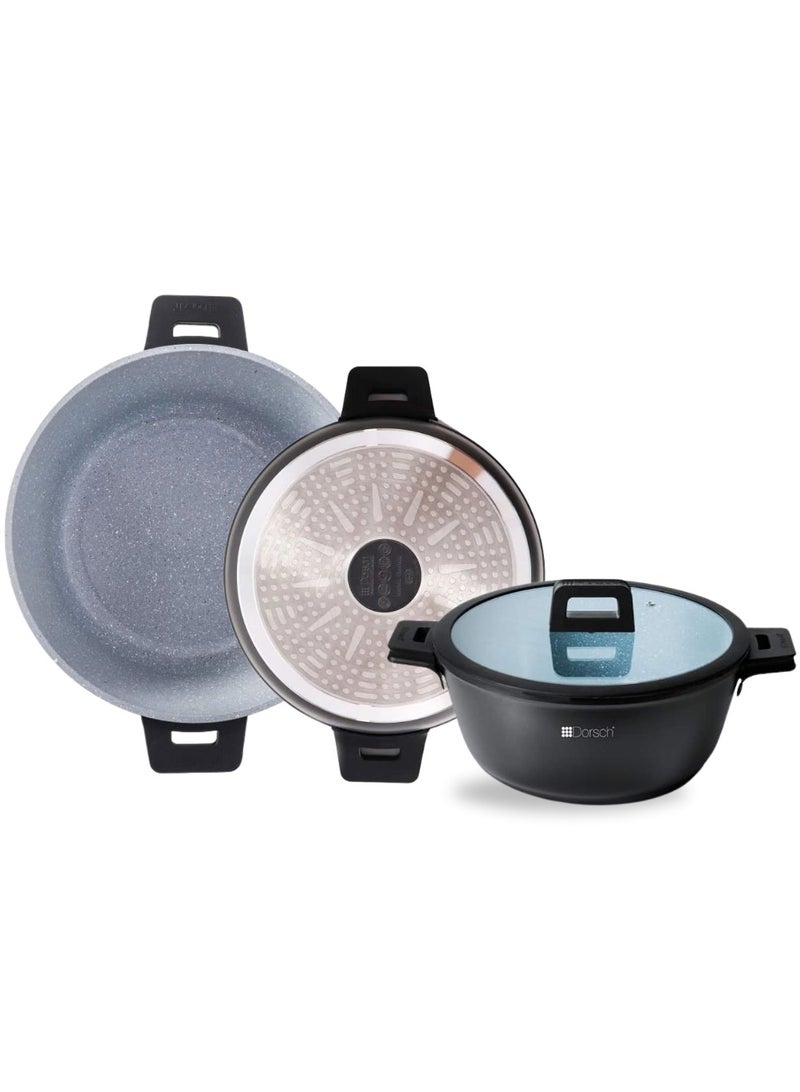 Dorsch Danish Design Ceramic Coated Casserole - Durable, Scratch Resistant - Non-Stick, PTFE Free, TUV Certified, LFGB Tested - Optimal Heat Distribution, Induction Ready, Oven Safe, Easy to Clean for Exceptional Cooking (30Cm - 8.1Ltr) - Image 1